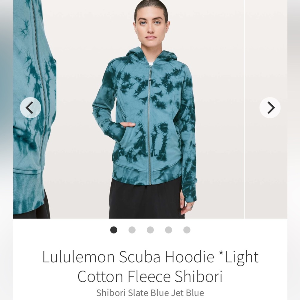 Sz 8 Lululemon Light Cotton Fleece Scuba Zip Up Hoodie